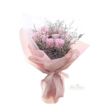 Bó hoa hồng hồng nhạt – Biểu tượng của sự dịu dàng và tình yêu ngọt ngào