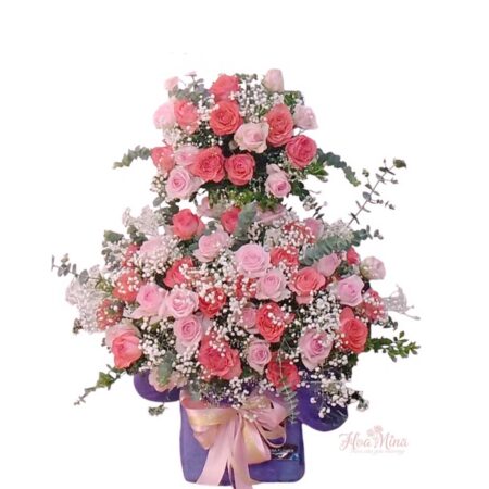 Lẵng Hoa 2 Tầng Để Bàn – Tỏa Sắc Trong Mọi Dịp Quan Trọng