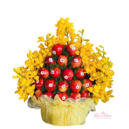 Mâm Hoa Quả Lễ Táo Đỏ Lan Vàng – Trọn Vẹn Thành Tâm Dâng Gia Tiên, Đền Chùa, Công Ty